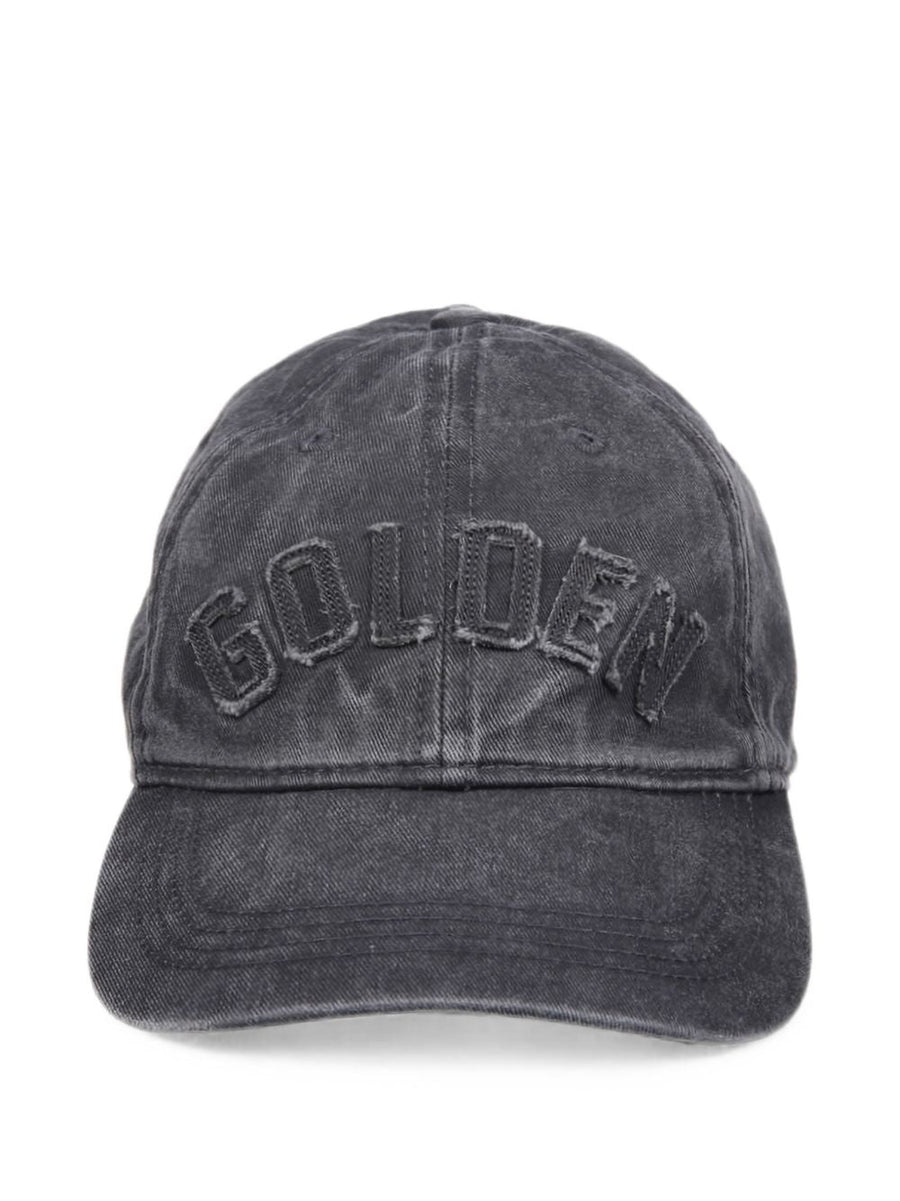 Golden Goose Logo-Embroidered Baseball Cap — Grey Caps