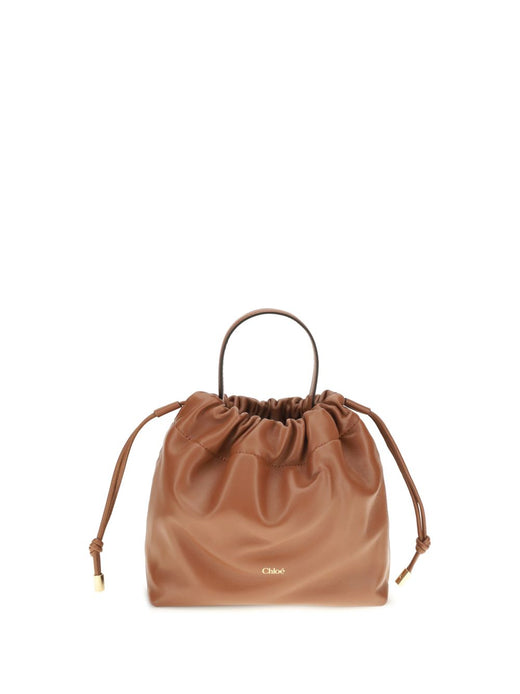 Chloé Leather Drawstring Top Handle Bag — Brown