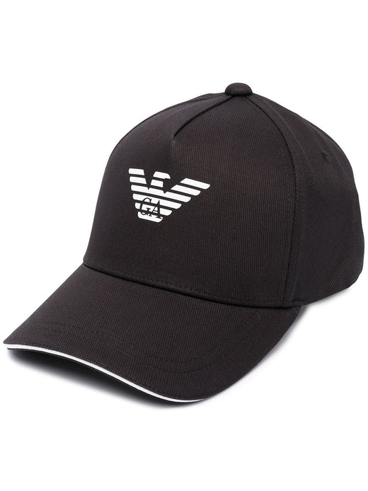 Emporio Armani Logo-Embroidered Baseball Cap — Black Caps