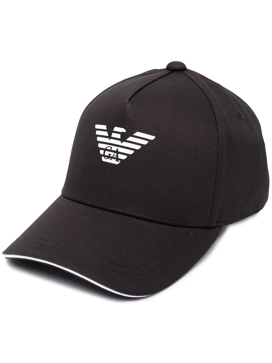 Emporio Armani Logo-Embroidered Baseball Cap — Black Caps