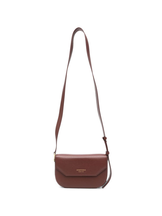 Emporio Armani Textured Leather Crossbody Bag — Brown