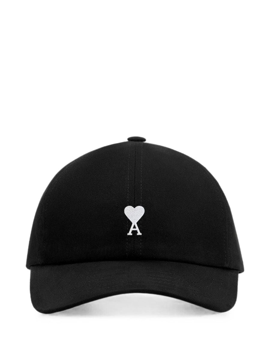 Ami Paris Baseball Cap — Black Cotton Caps
