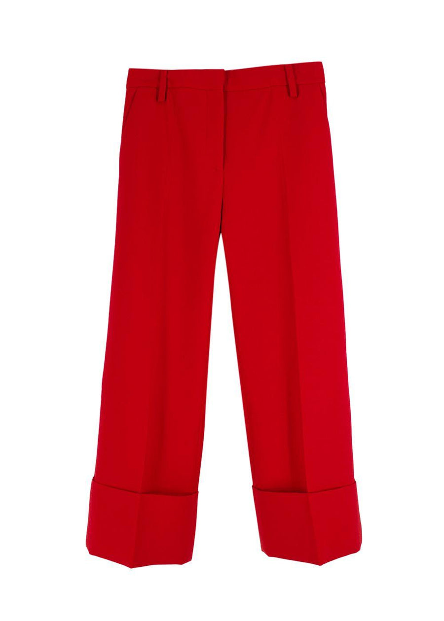 Valentino Red Cropped Tailored Suit Trousers