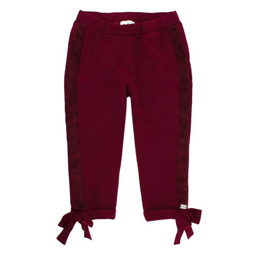 Nanan Burgundy Jersey Trousers with Bows