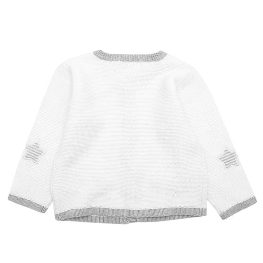 Mayoral New Born White and Grey Cardigan