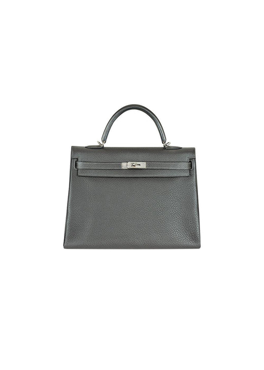 Graphite Veau grey Taurillon Clemence leather Kelly II 35 Retourne bag PHW