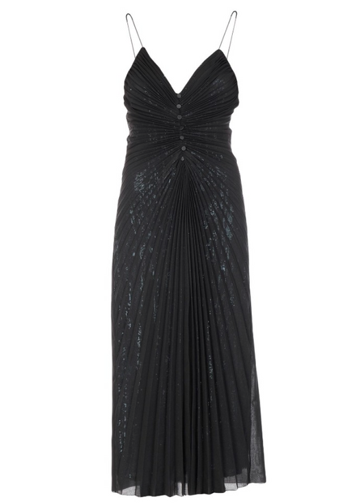 Marco cenzo De Slit Front Button Down Pleated Dress