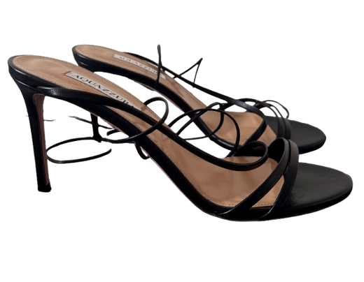 Aquazurra Black Leather Sandals