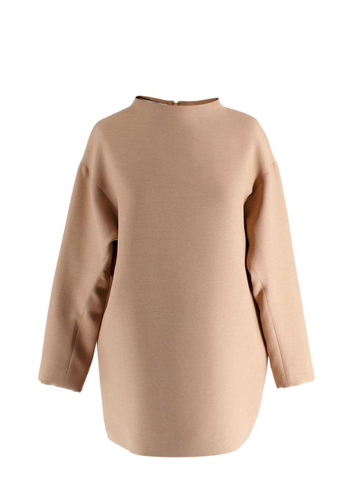 Valentino Wool Mock Neck Long Sleeve Camel Brown Top and Trouser Set