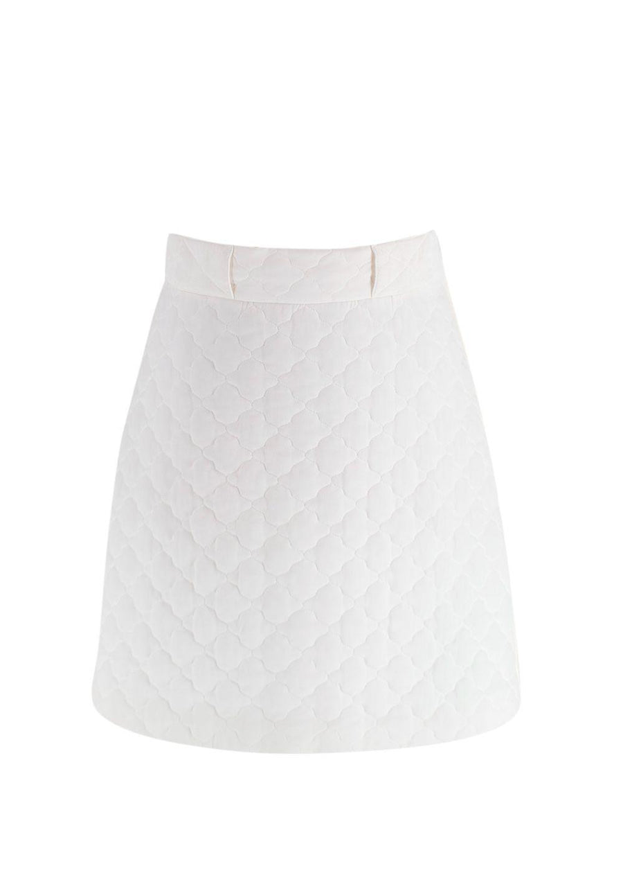 Fendi Cream A-Line Silk Mini Skirt