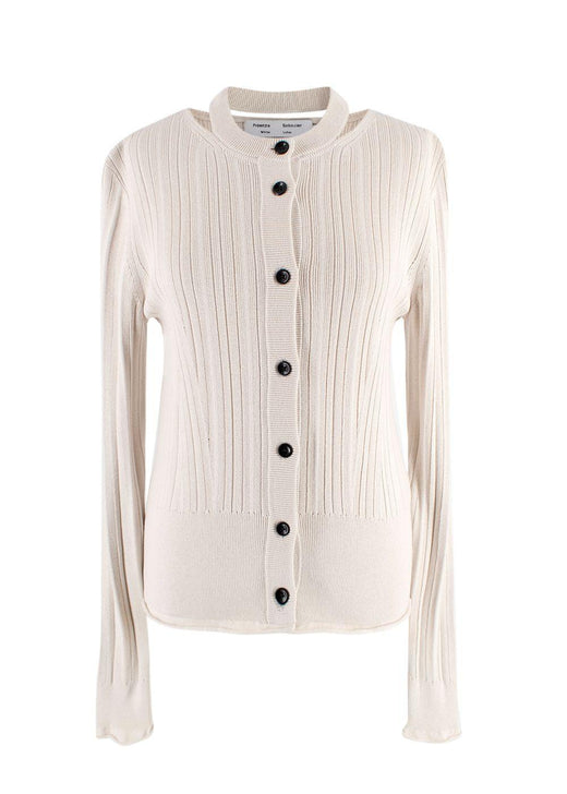 Proenza Schouler White Label Silk Blend Rib Knit Cardigan