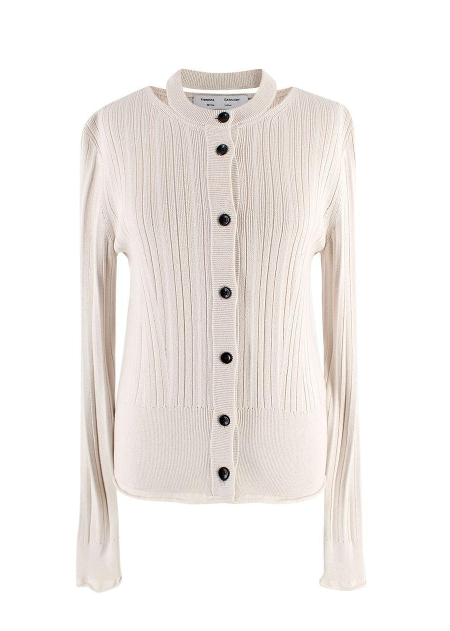 Proenza Schouler White Label Silk Blend Rib Knit Cardigan