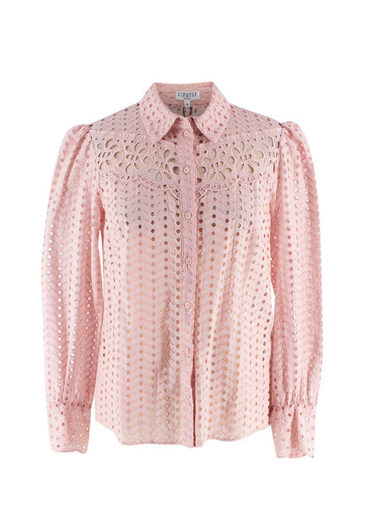 Claudie Pierlot Pink Broidere Anglaise Button Through Shirt
