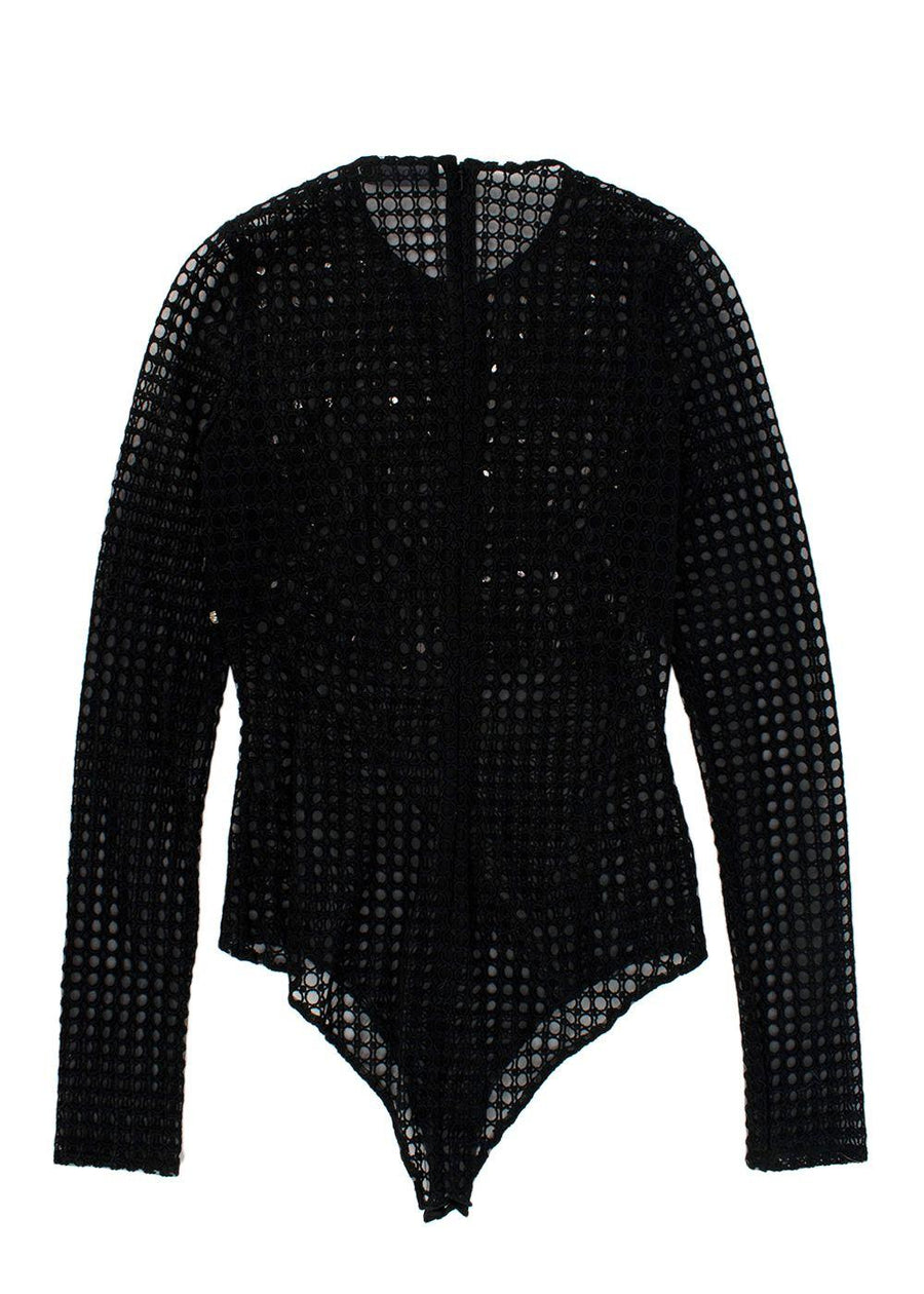 David Koma Black Crystal Embellished Bodysuit