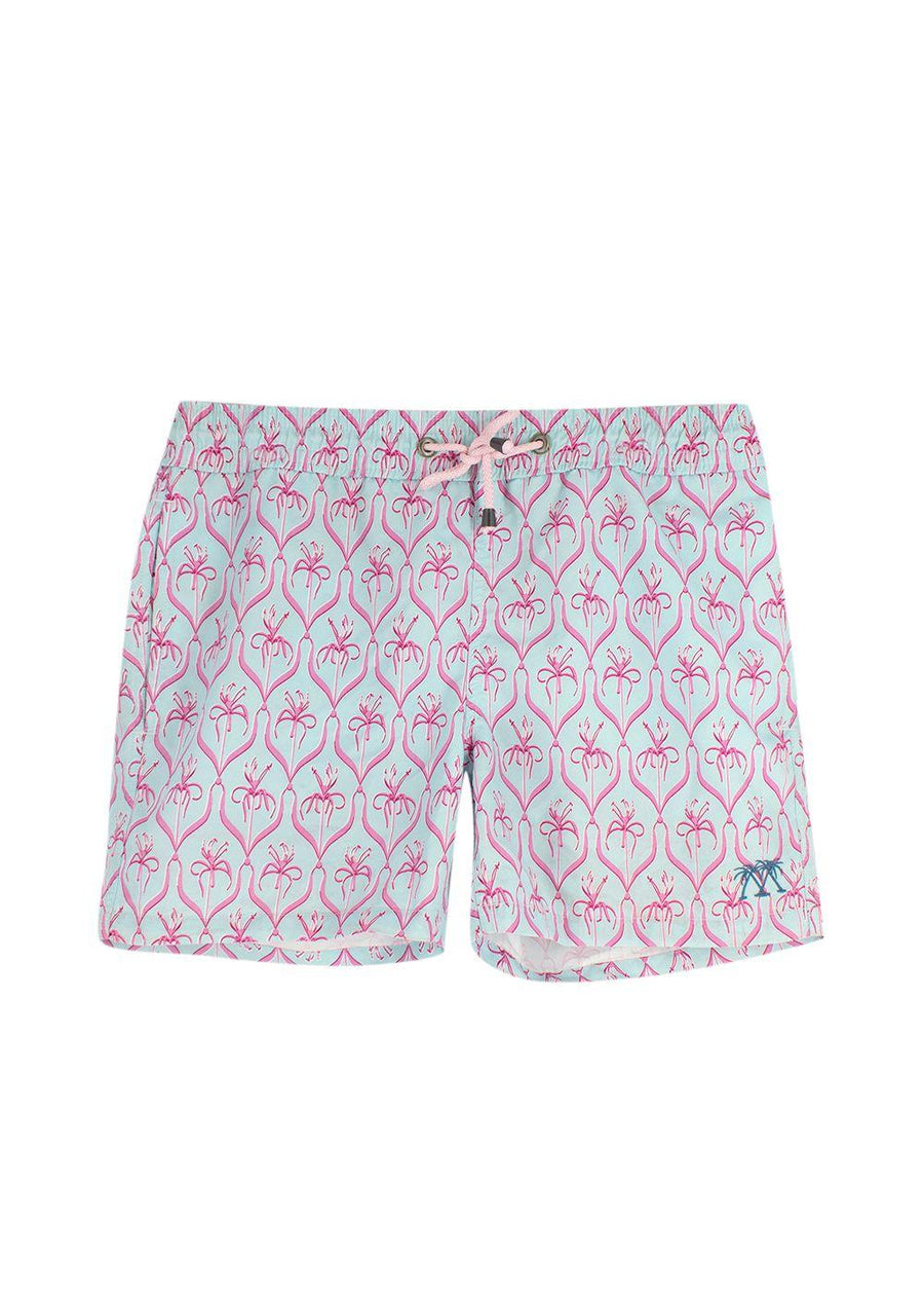 Pink House Mustique Mint and Pink Floral Shorts
