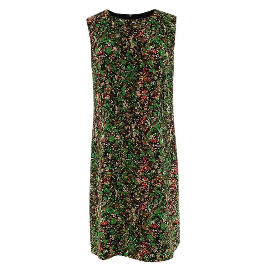 M Missoni Green Printed Sleeveless Shift Dress