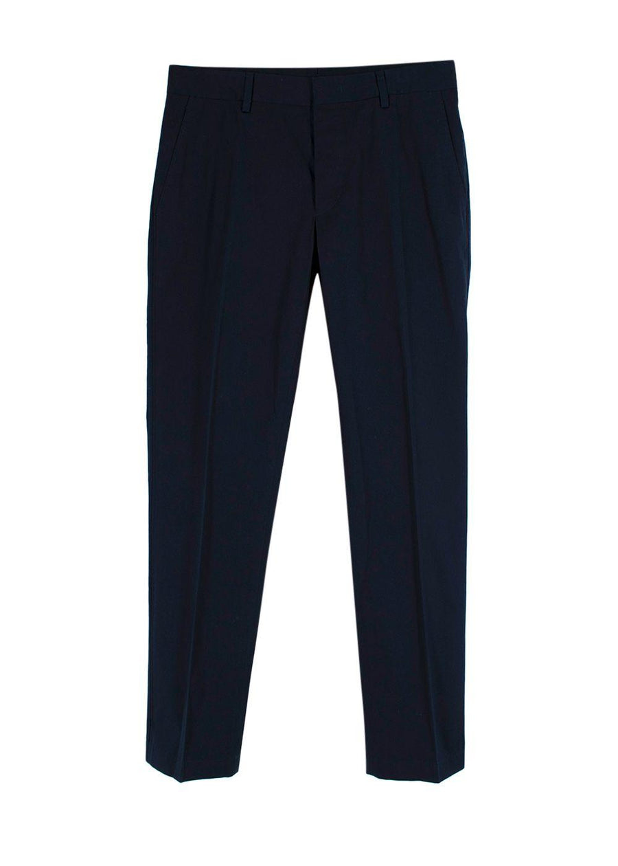 Lanvin Navy Cotton Tailored Trousers