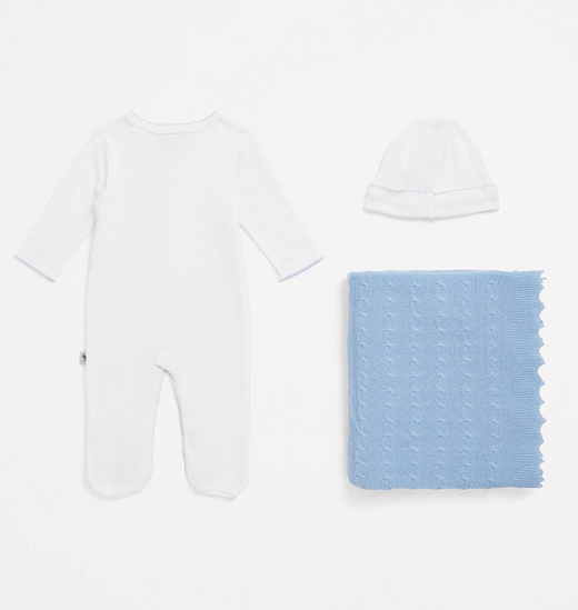 G.H. Hurt&Son Kids All-in-One, Hat and Shawl Set (0-3 Months)