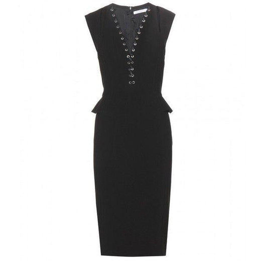 Altuzarra Topi Lace-Up Detail Peplum Dress