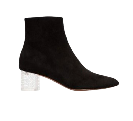 Alaia Black Leather Perspex Heeled Ankle Boots