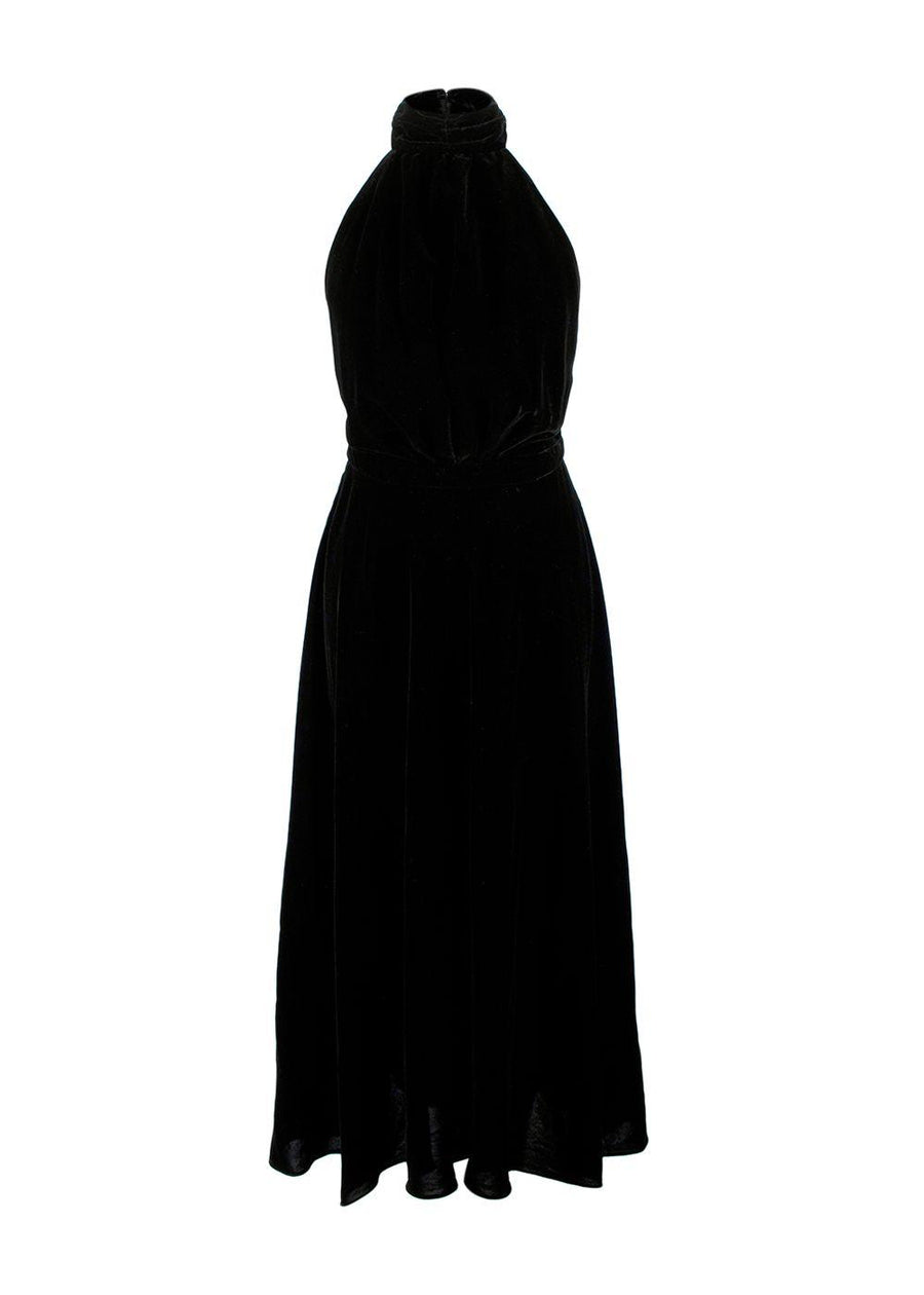 Raquel Diniz Black Velvet Giovanna Midi Dress