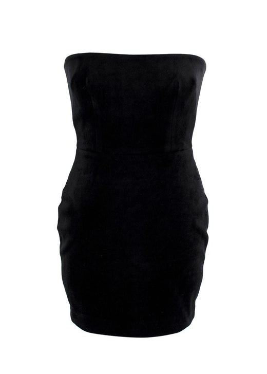 Alex Perry Black Velvet Strapless Mini Dress