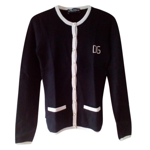 Dolce & Gabbana Black & White Knit Cardigan