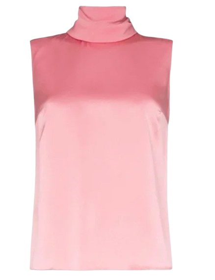 Roksanda Pink Sleeveless Silk Blouse with Neck Tie