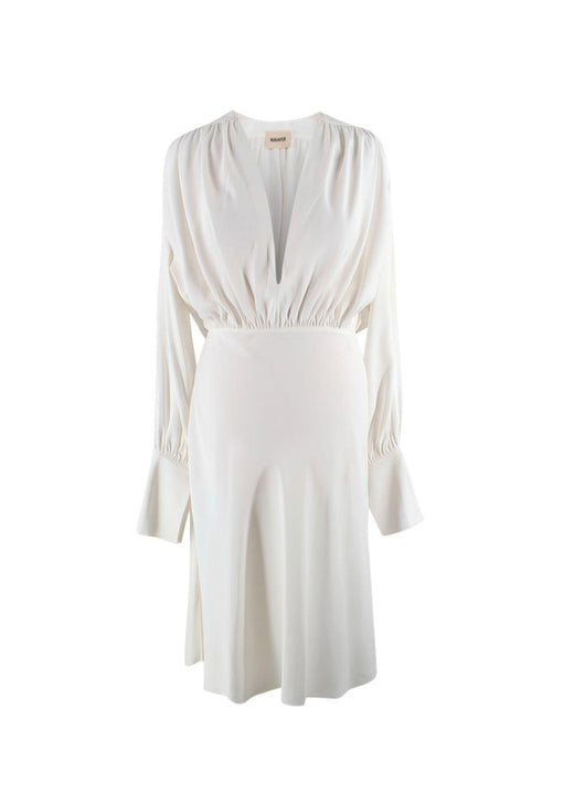 Khaite White Connie Midi Dress
