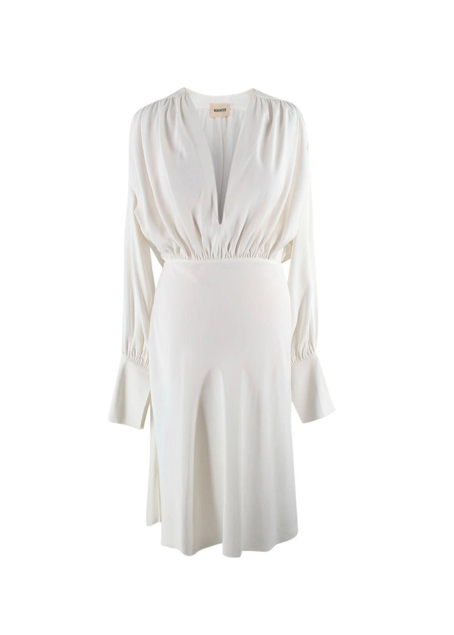 Khaite White Connie Midi Dress