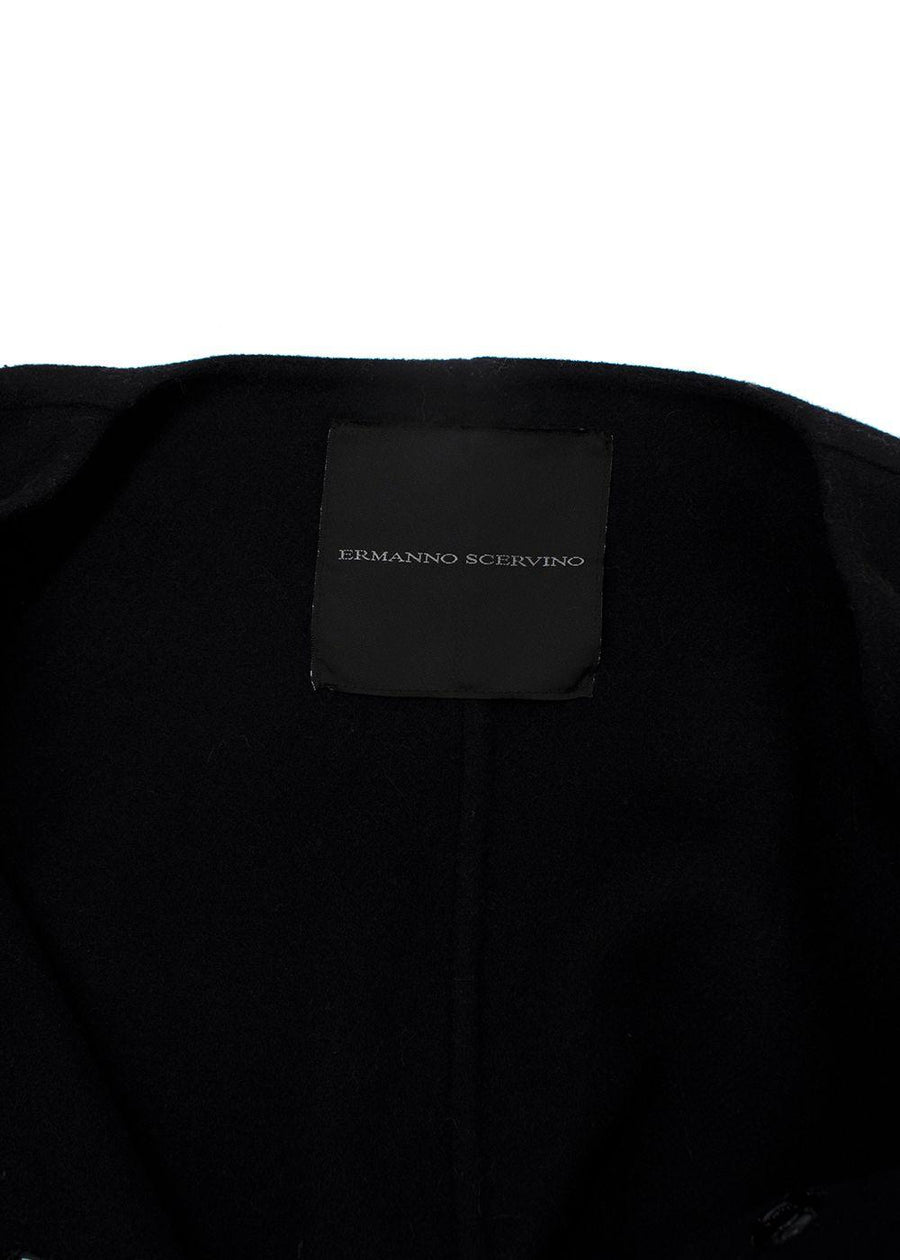 Ermarnno Scervino Black Wool Coat