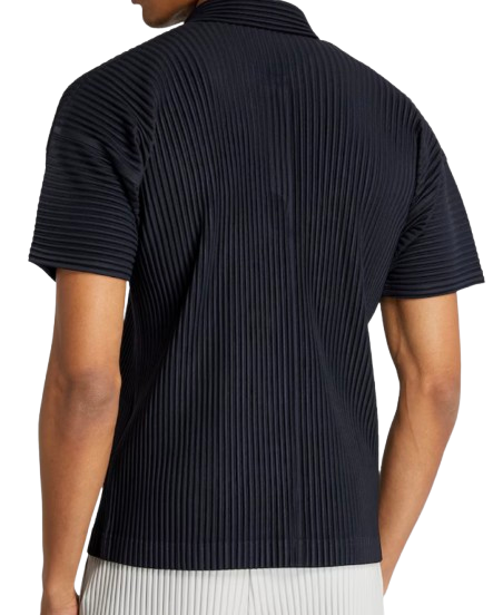 ISSEY MIYAKE Navy Pleated Polo-Shirt