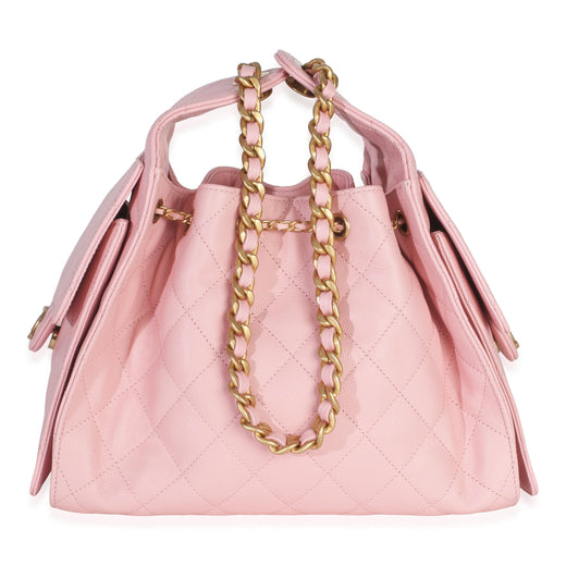 Chanel Baby Pink Quilted Caviar Small Chanel 25 Hobo