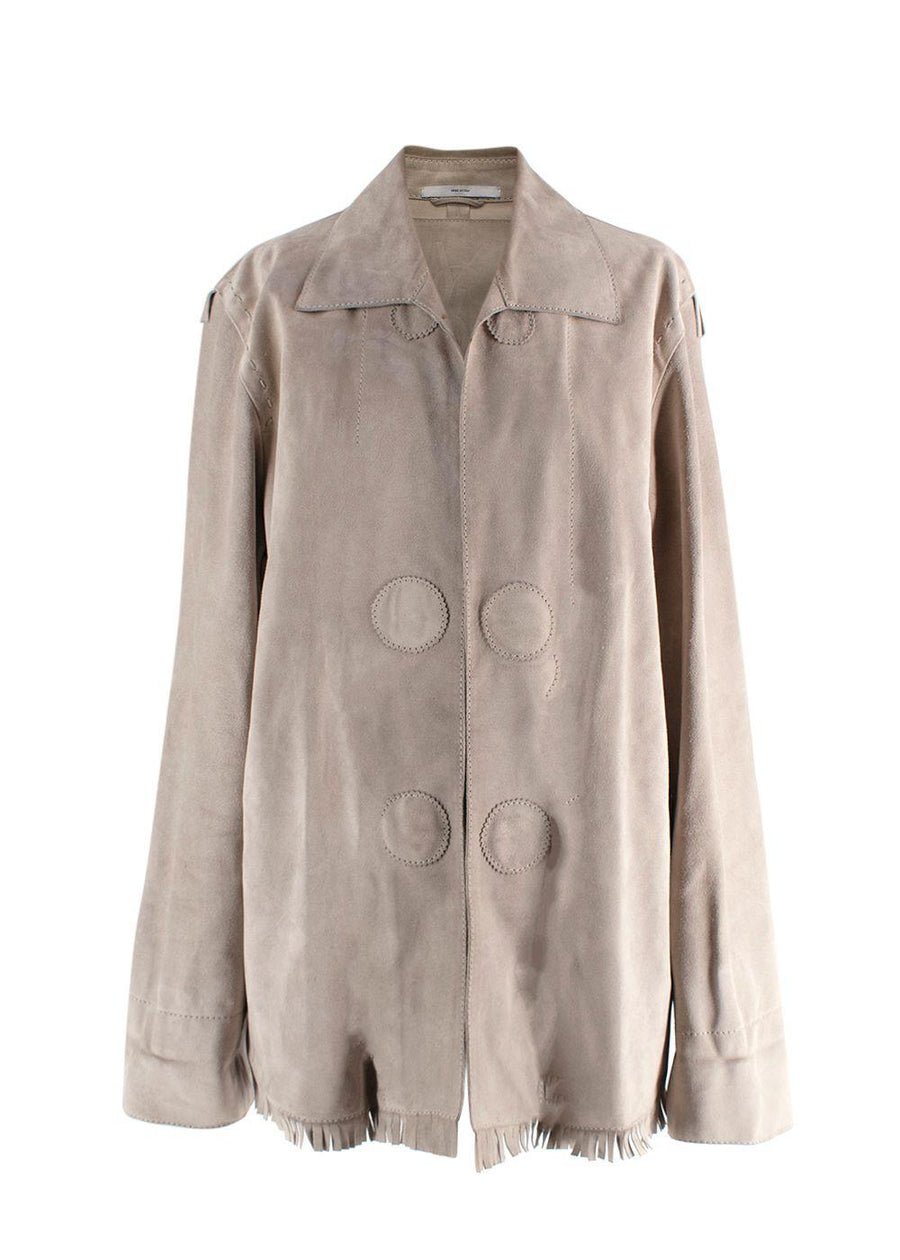 Vintage YSL Beige Suede Fringe Jacket
