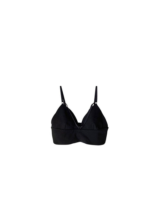 Black Stretch Faille Triangle Bralette