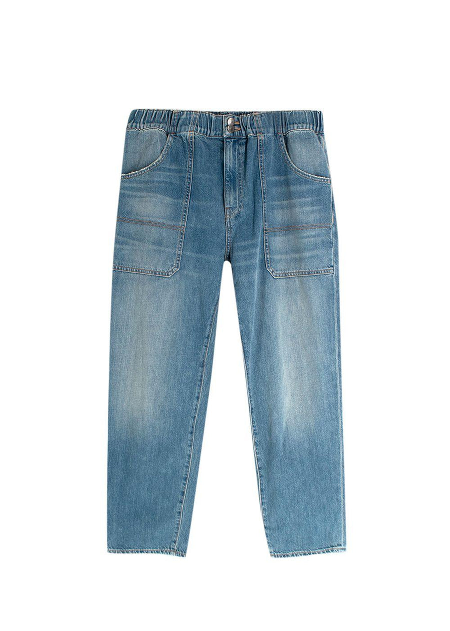 Veronica Beard Blue Waterfall Elastic Waist Arya Denim Jeans