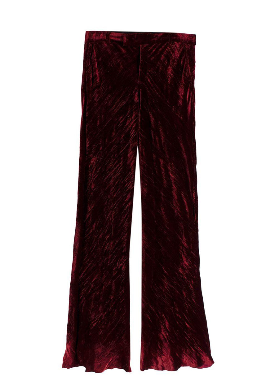 Etro Red Crushed Velvet Trousers
