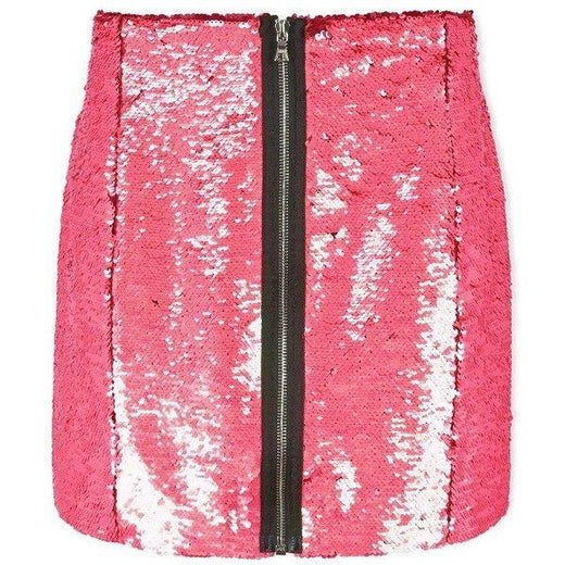 Markus Lupfer Hologram Pink Sequin Skirt
