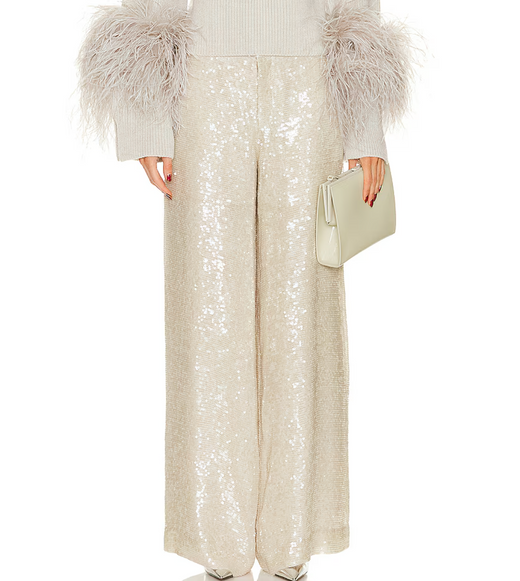 Lapointe Sequin Viscose Relaxed Wide Leg Trouser