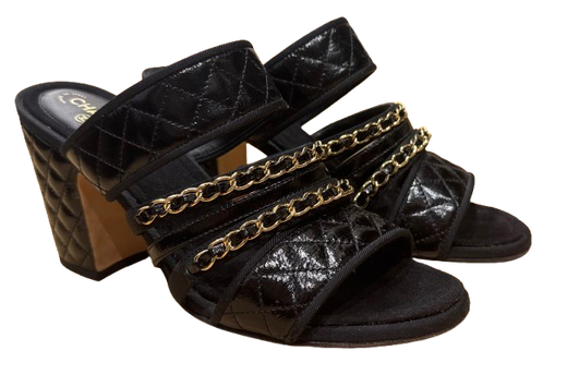 Chanel Chain Embellished Strap Sandals