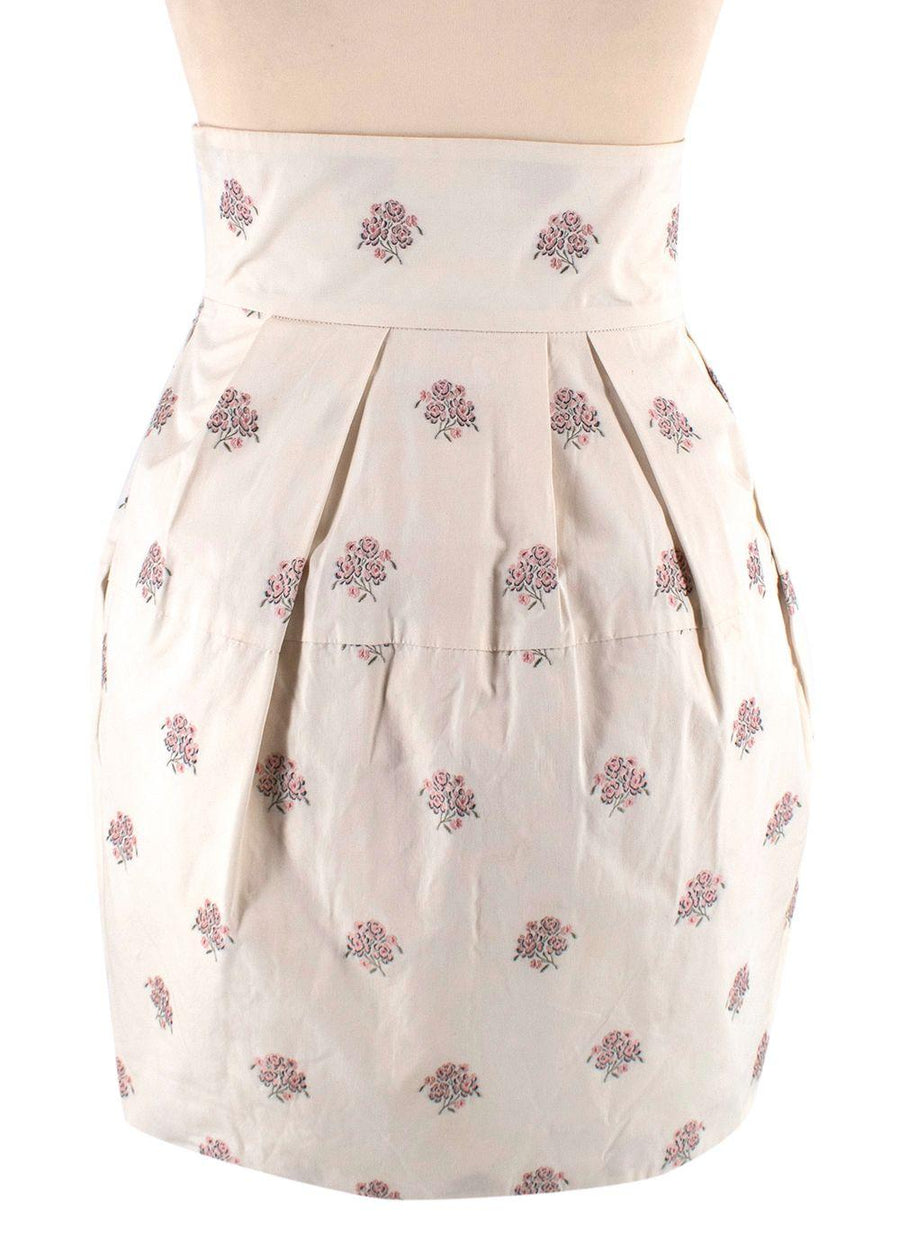 Dior Floral Print High Waist Tulip Skirt