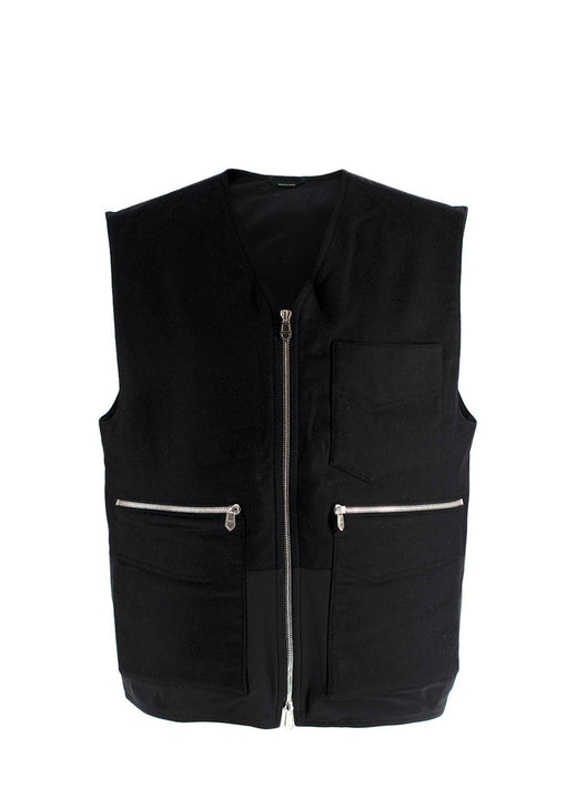 Hermès Black Zip Up Cashmere Gilet