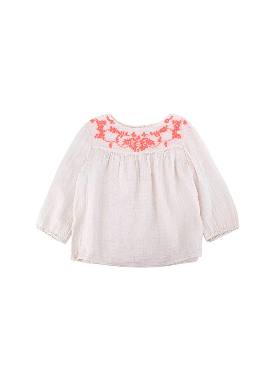 Kids Neon Embroidered Blush Top