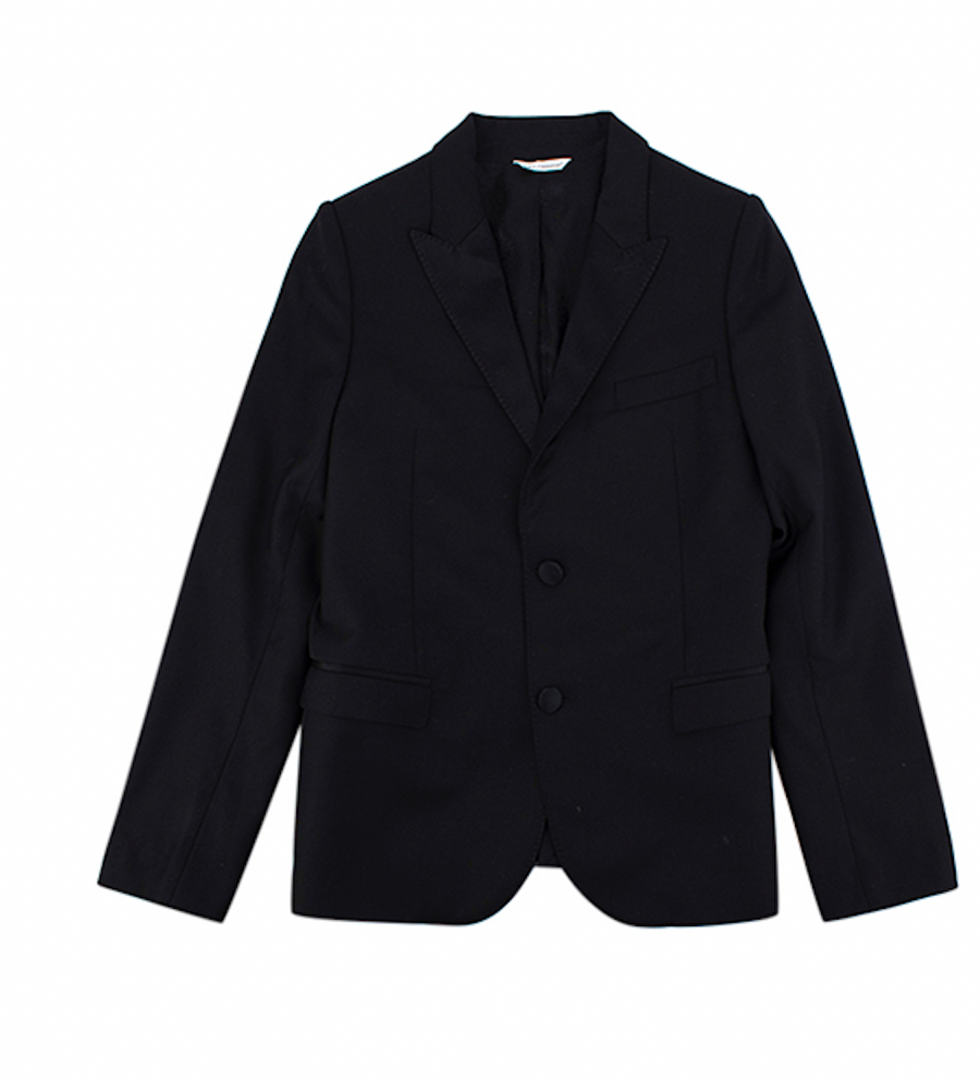 Dolce & Gabbana Kid's Black Single Breasted Wool Silk Blend Blazer