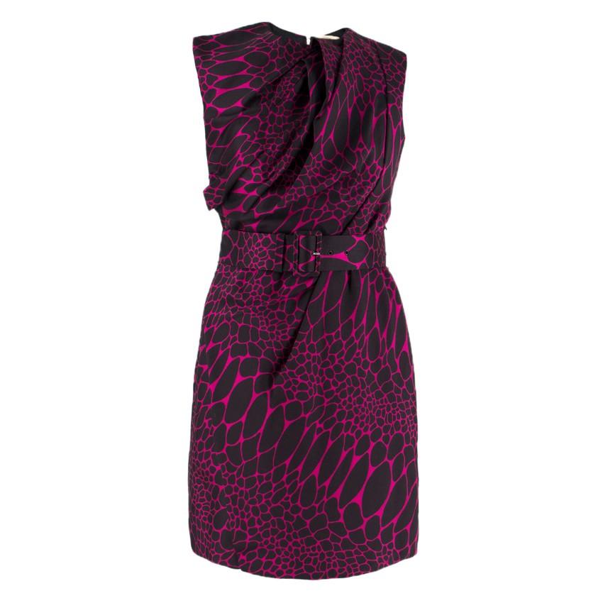Philip Armstrong abstract-jacquard belted dress