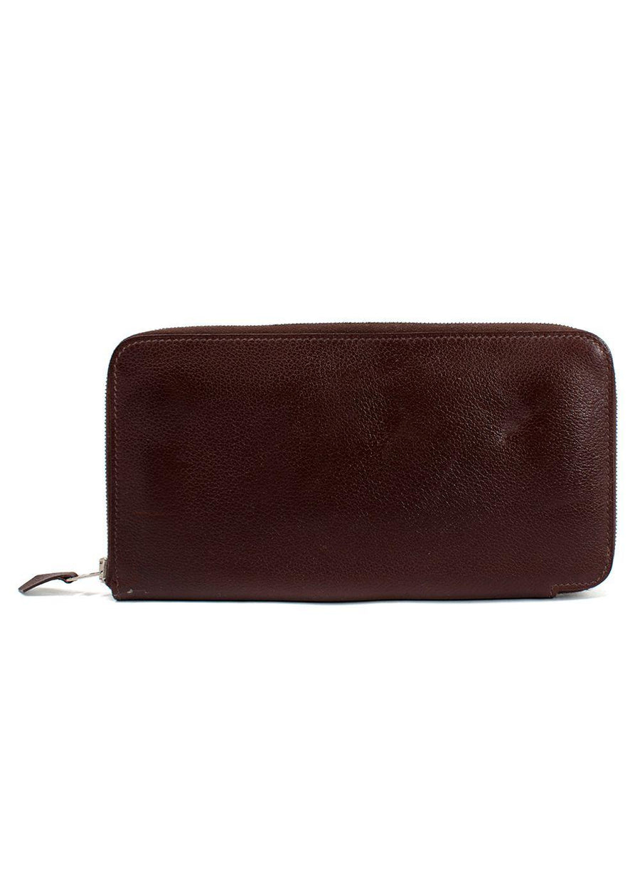 Hermes Chocolate Brown Leather Azap Long Wallet