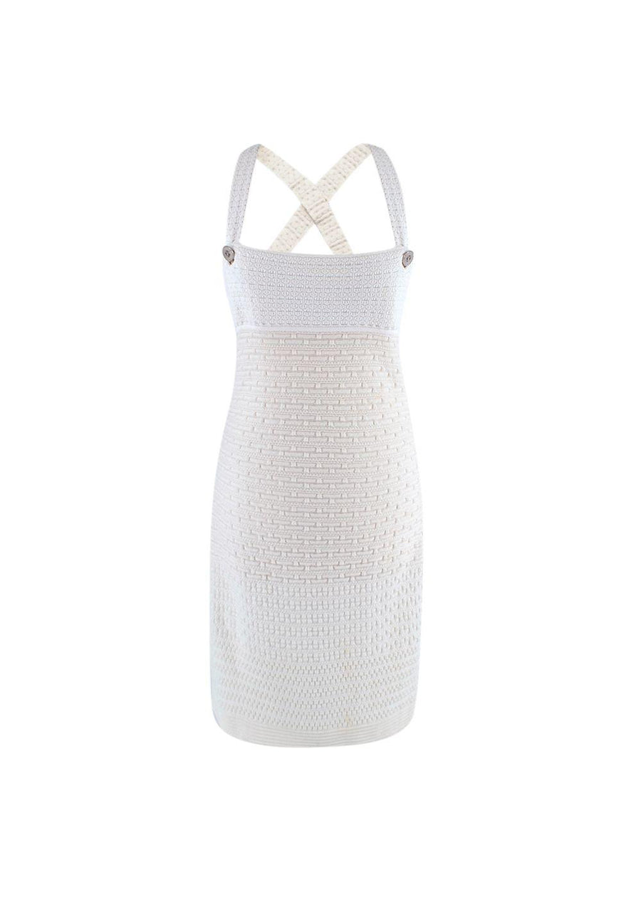White Sleeveless Knitted Dress