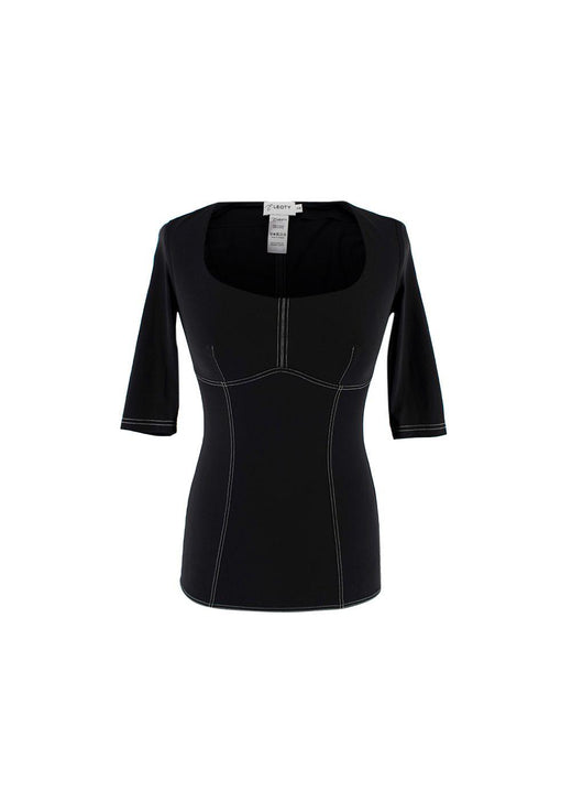 Black Panelled Stretch Top