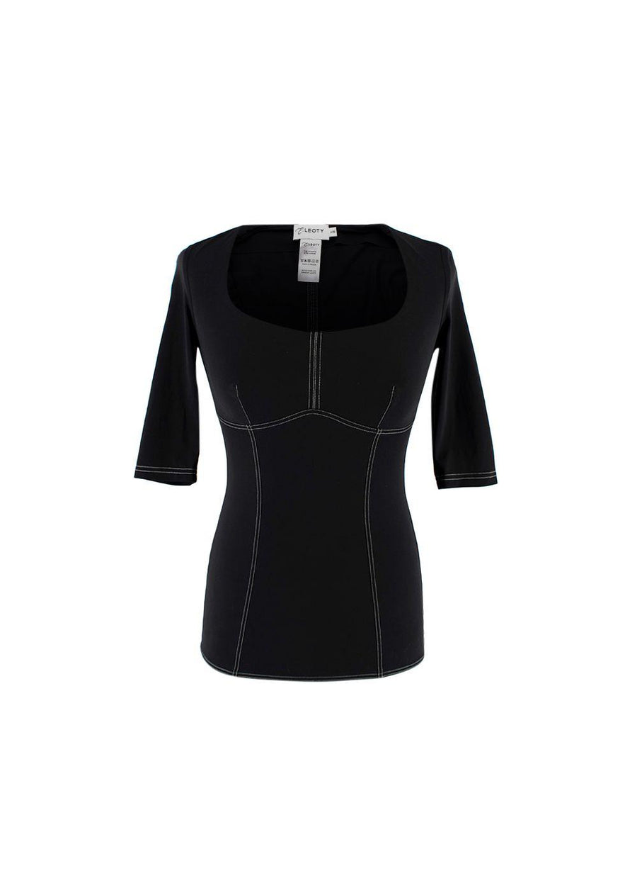 Black Panelled Stretch Top