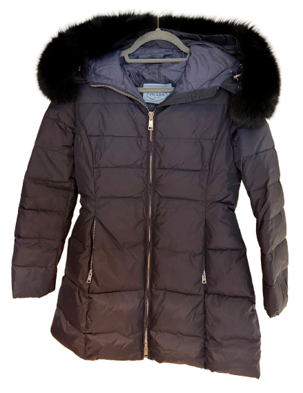 Prada Fur Trimmed Hood Puffer Coat